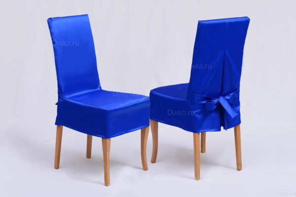 Чехол на стул из ткани Журвинка синий