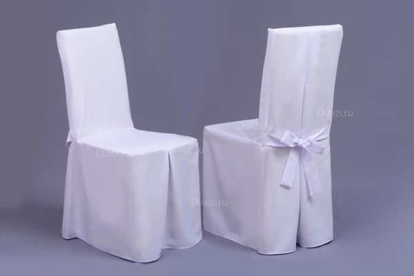 Чехол на стул белый из ткани Габардин